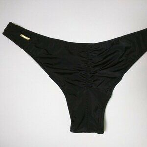 Victoria Secret Large L Itsy Bikini Bottom Cheeky Ruched Back Black Sexy VS